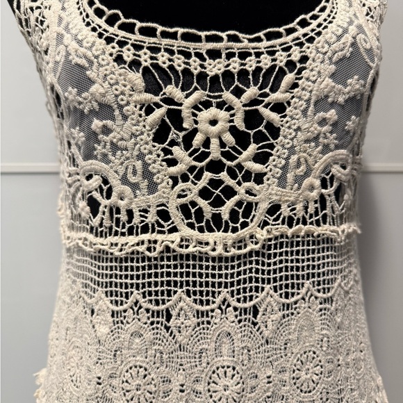 parisian collective Dresses & Skirts - Cream Crochet Lace Beach Coverup Dress